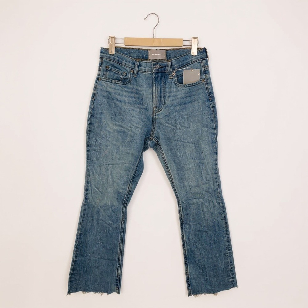 Everlane Kick Flare Jeans Boho‎ Light Wash Blue Raw Hem Size 27 Regular NWT